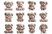 Whimsical teddy bear set, an Illustration by SinaCreation (Thumbnail 2 of 11)
