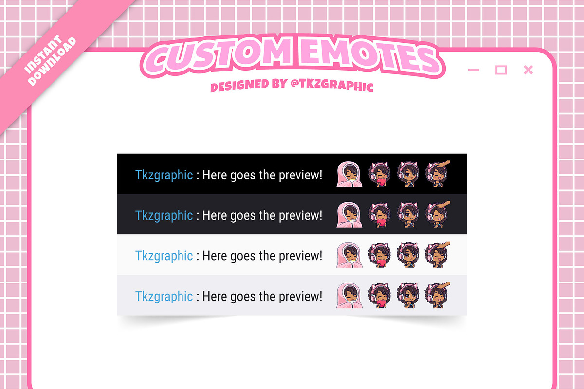 Curly Gamer Girl - Custom Emotes, an Emoji Icon by tkzgraphic (Photo 2 of 2)