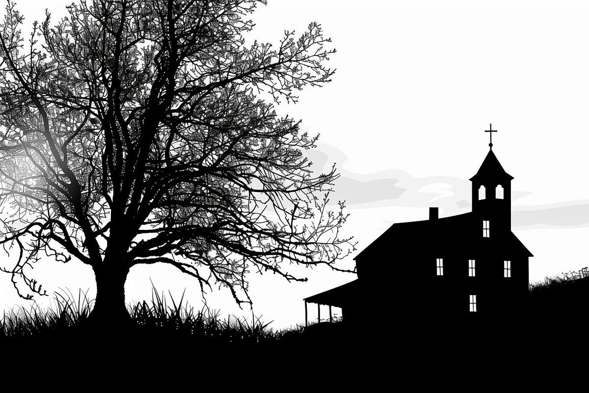 Farmhouse scene silhouette vector, an Illustration by Amazin_art (Photo 8 of 13)