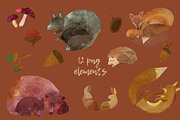 forest animals watercolor, a Pattern Graphic by watercolor kamill (Thumbnail 12 of 12)