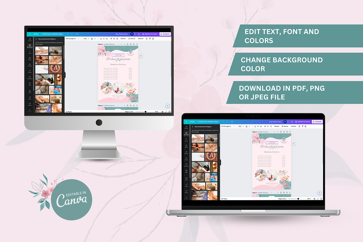 Nail Salon Promo Canva Templates, a Marketing Template by PaolaroiDesign (Photo 8 of 8)