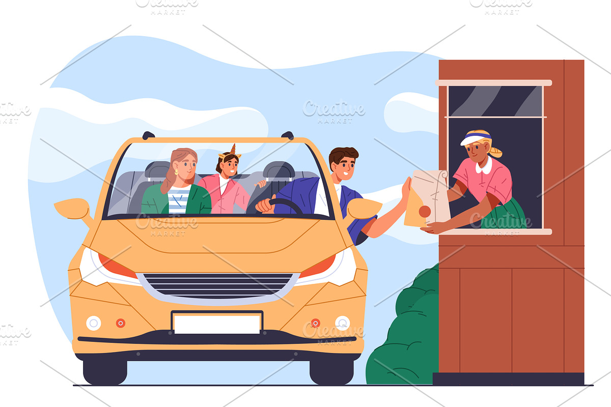 Food take out or takeaway. Vector, a Food Illustration by Elegant Solution