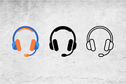 Gaming Headset Icons Vector Set Blue, an Outline Icon by Artonix (Thumbnail 2 of 2)