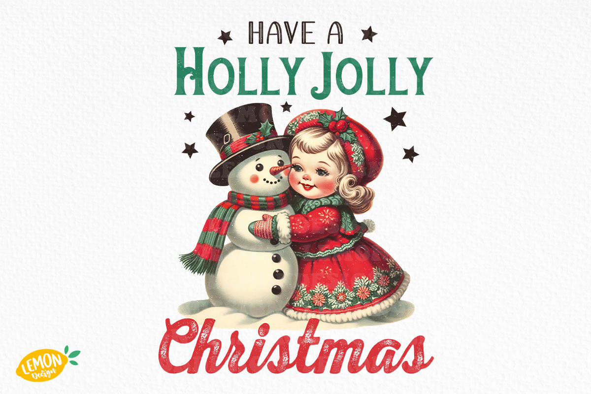 Retro Girl Christmas Sublimation, a Seasonal Illustration by LemonDesign (Photo 13 of 14)