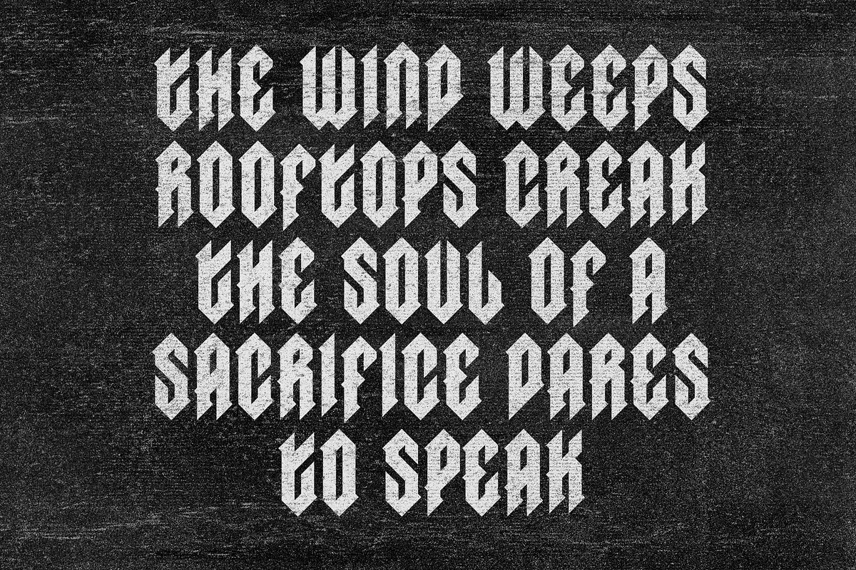 SAYAT BOLD BLACKLETTER TYPEFACE, a Blackletter Font by CONTRIVEDAZE (Photo 4 of 7)