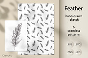 Feather. Sketch and patterns, an Illustration by Canatic (Thumbnail 1 of 7)
