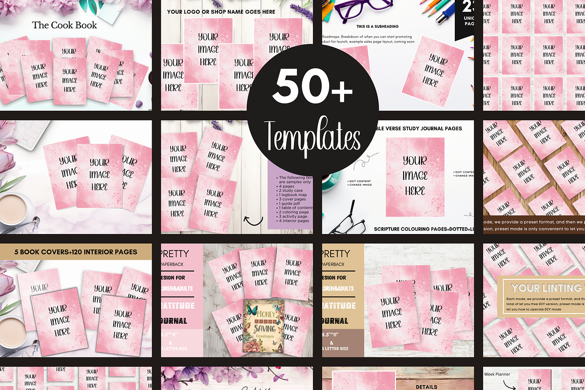Book Mockup Templates for KDP A Plus, a Merchandise Mockup by LA Design (Photo 3 of 10)