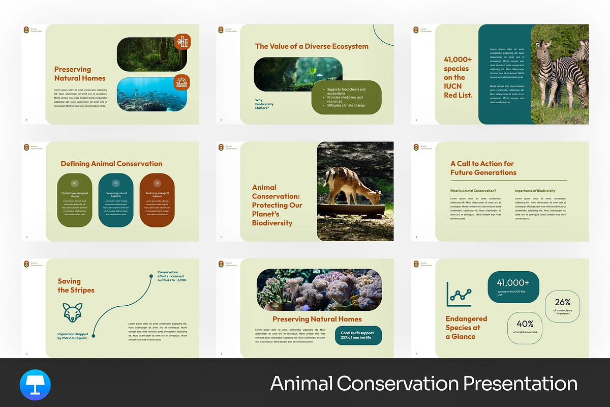 Animal Conservation Keynote Template, a Presentation Template by Fit-tee (Photo 1 of 4)