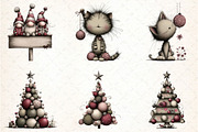Whimsical Christmas Clipart Bundle, an Illustration by DreamCafeArt (Thumbnail 2 of 8)