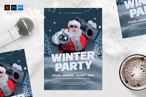 Winter Party Flyer Template, a Flyer Template by BrandPacks