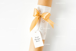 Christmas gift tag mock up