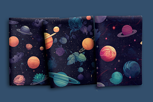 Floral Galaxy Posters And Patterns