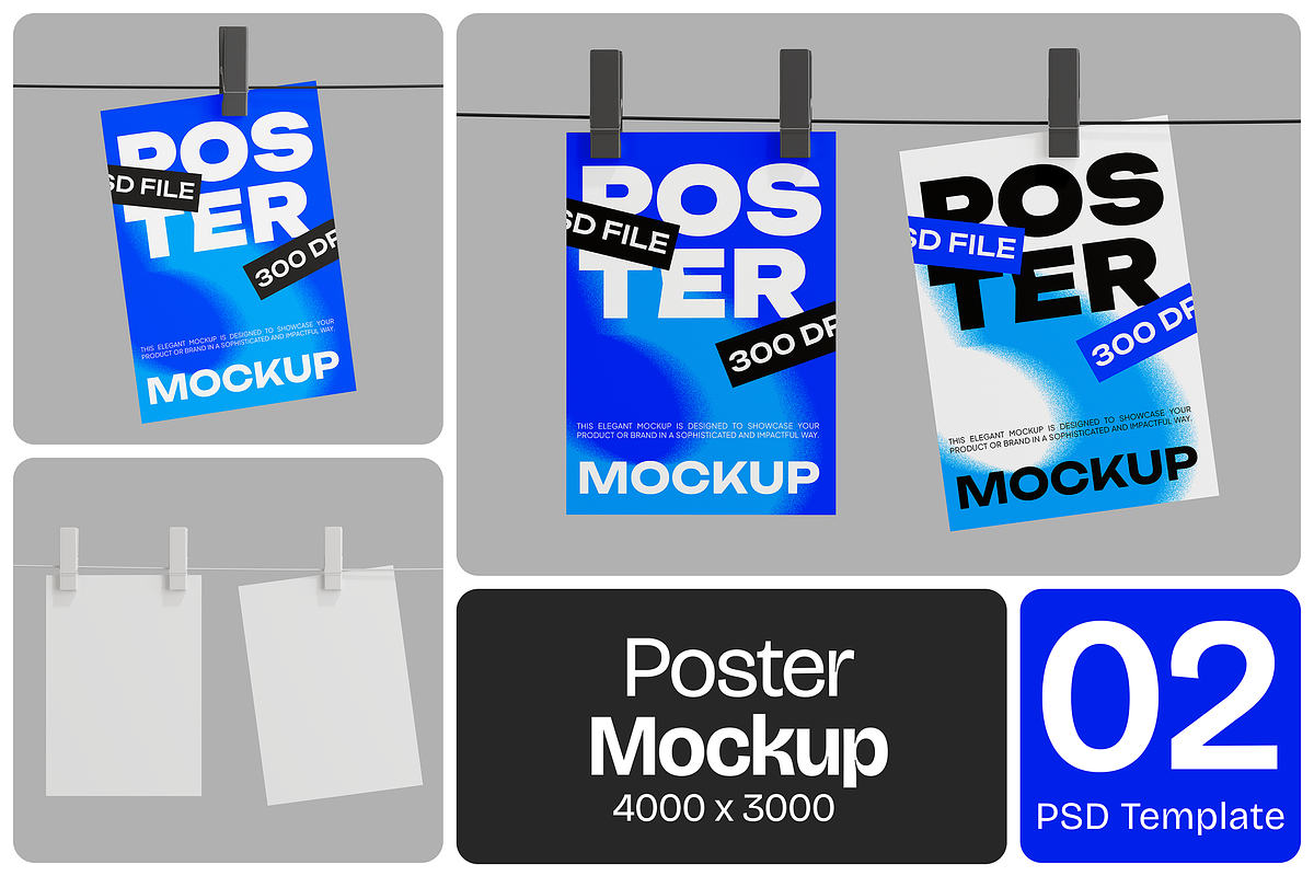 Poster with Pin Mockup, an Advertising Mockup by Permadi Creative (Photo 1 of 3)