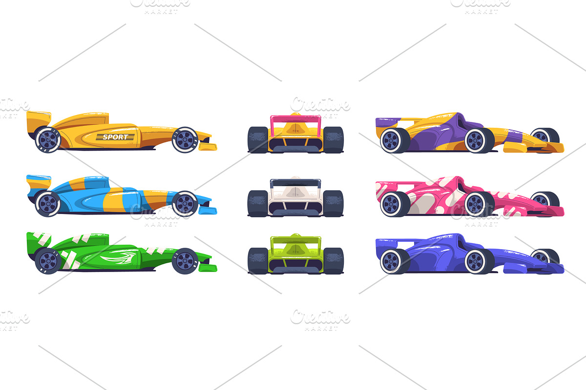 Cartoon formula cars. F1 racing car, a Sport Illustration by Stock-Smart-Start