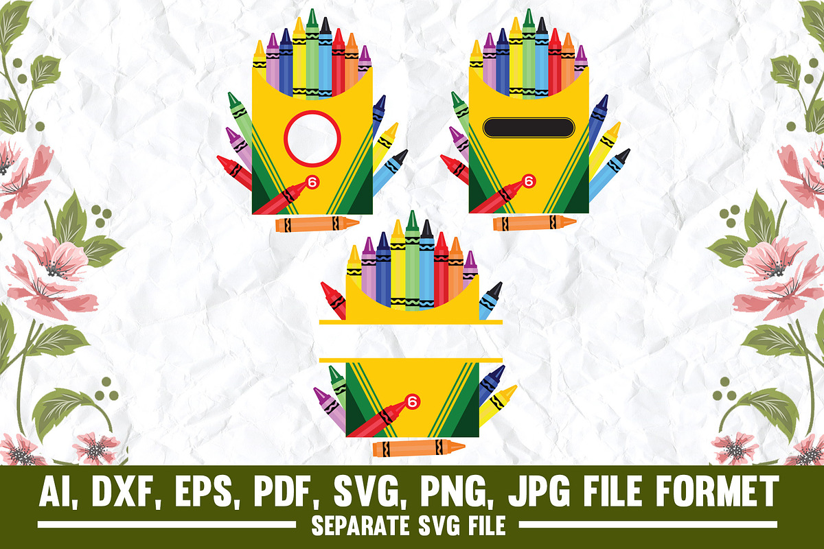 Crayon Split svg, an Object Graphic by VectorArtPrintableDesign