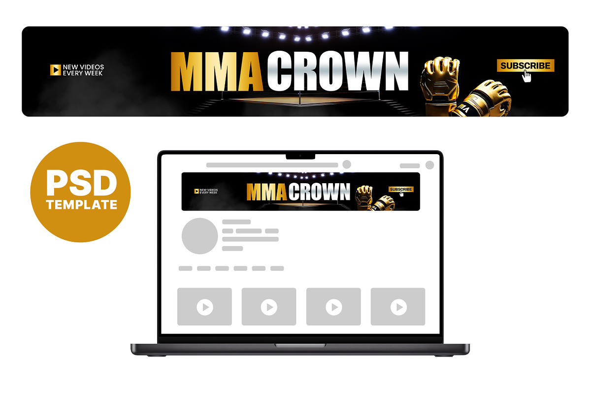 MMA YouTube banner Template, a Social Media Template by Vaughn Studios (Photo 1 of 5)