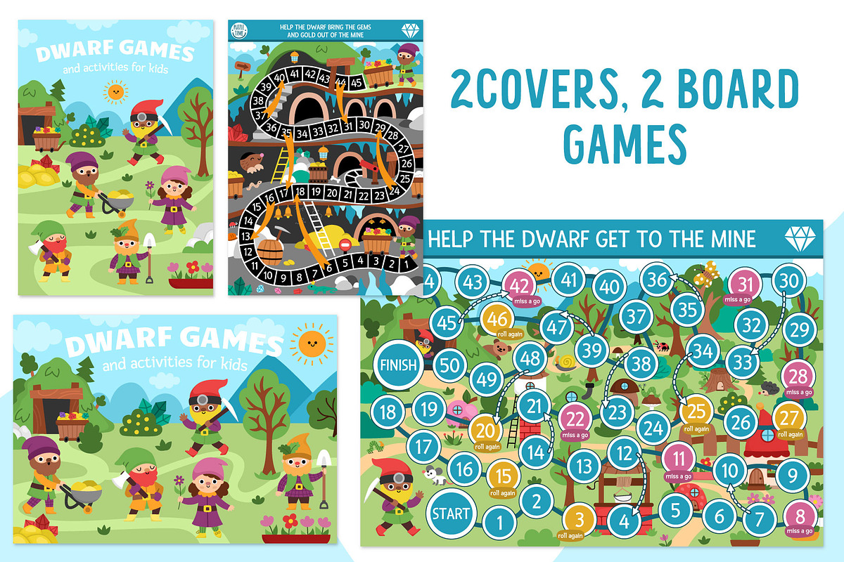 Dwarf games and activities for kids, an Education Illustration by Lexi Claus (Photo 2 of 14)