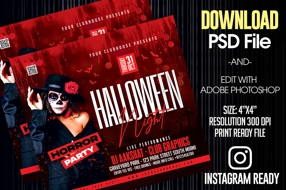 Halloween Party Flyer, a Templates & Theme by MithilaCreation (Photo 2 of 6)