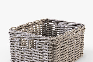 Wicker Basket Ikea Byholma 1 Gray