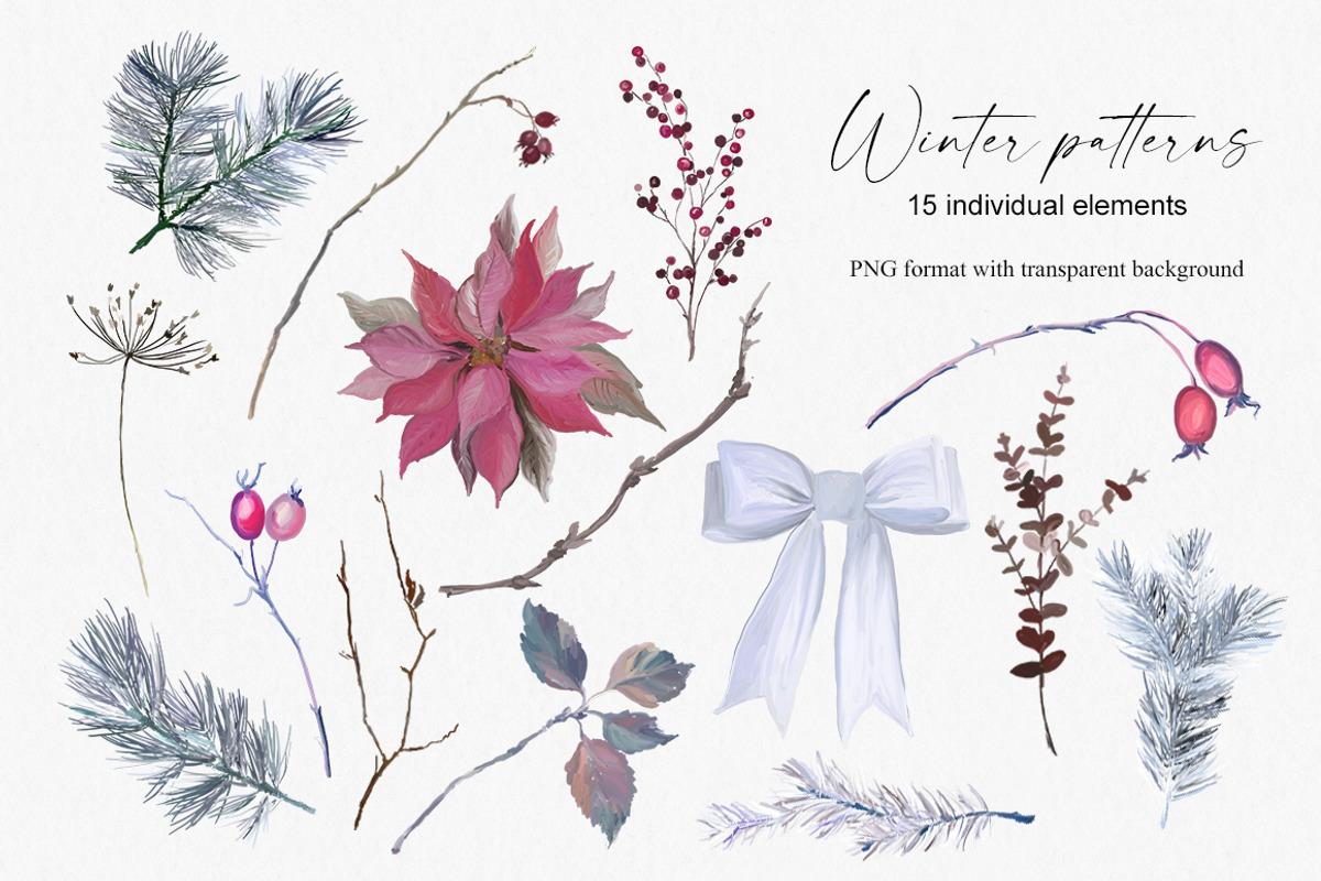 Winter seamless patterns, a Pattern Graphic by Vasmila (Photo 3 of 7)