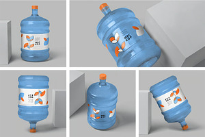 5 Gallon Water Bottle Mockups, a Product Mockup by megostudi0