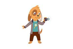 Dog detective character, an Animal Illustration by Things for designers
