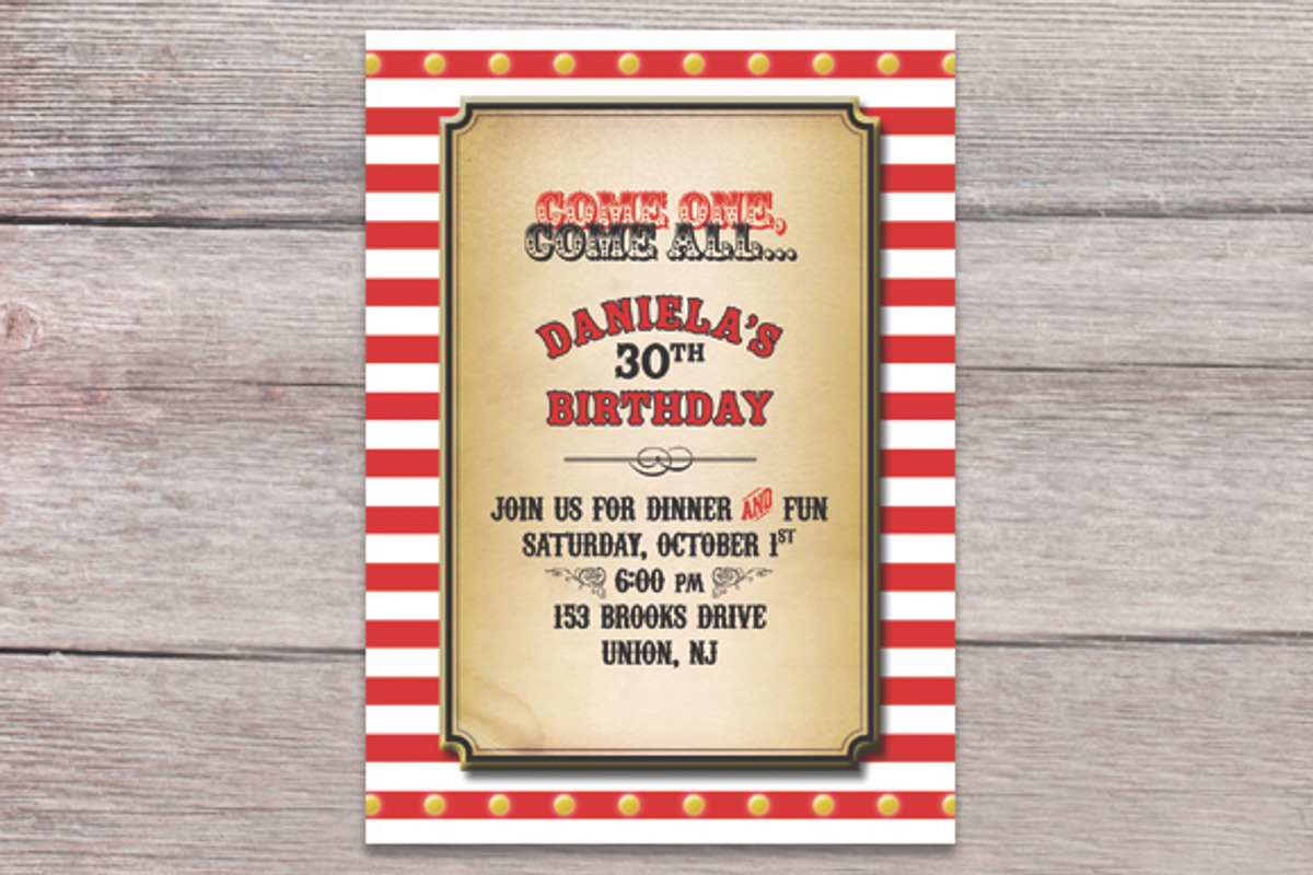 Circus Invitation, an Invitation Template by Claudia Petrilli Design