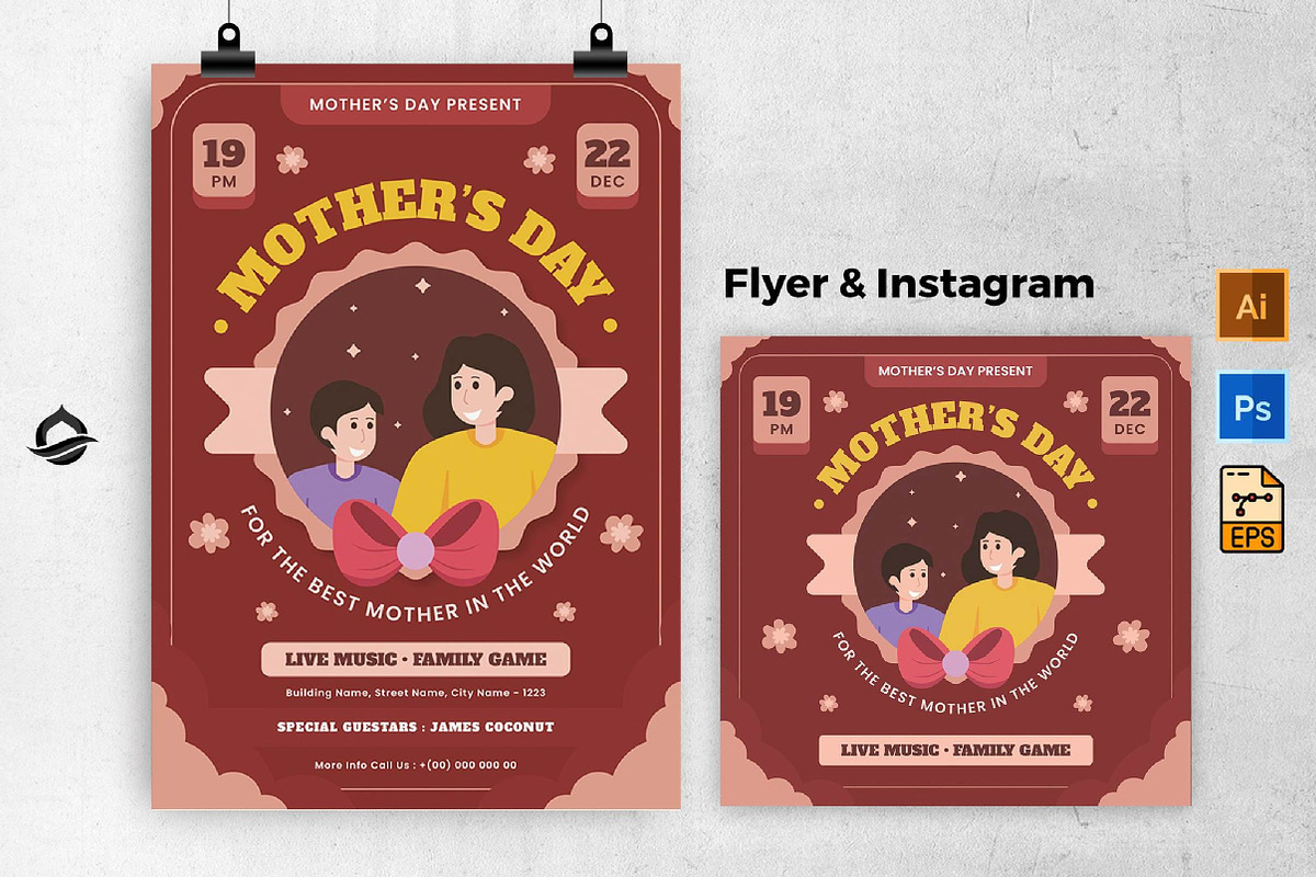 Mother's Day Instagram Template, a Social Media Template by fashionaddict (Photo 1 of 5)