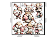 Whimsical Bunny Easter Clipart, an Illustration by CraftCrateShop (Thumbnail 8 of 8)