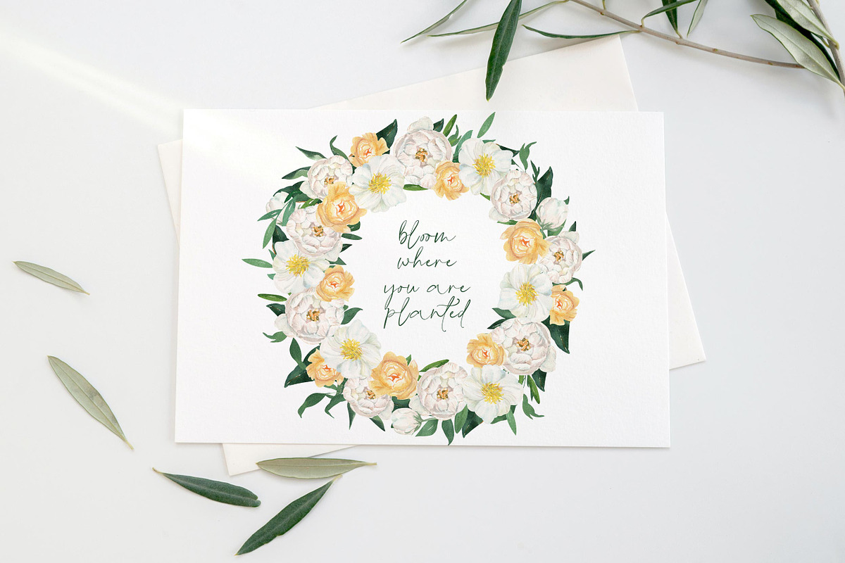 Renaissance. White Flowers & Citrus, a Decorative Illustration by Catch the Dream Art (Photo 9 of 10)