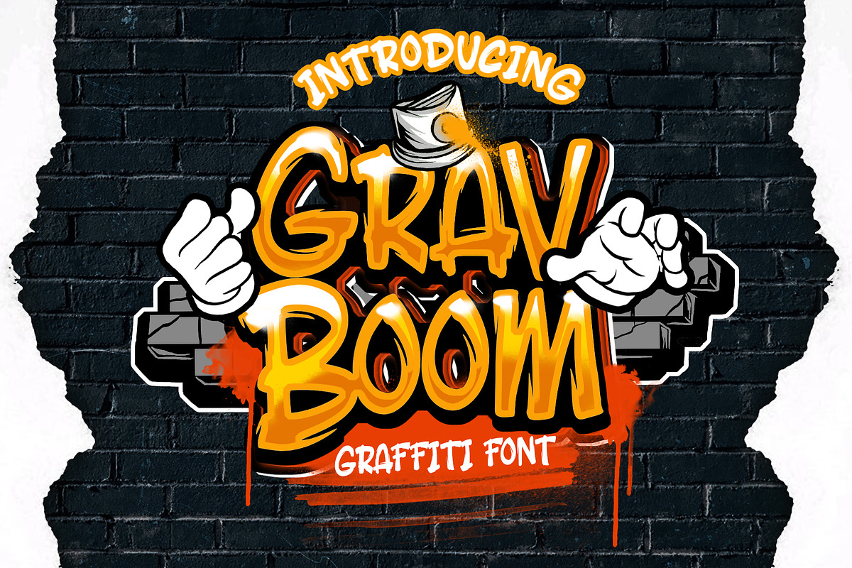 GravBOOM GRAFFITI FONT, a Blackletter Font by dansdesign (Photo 1 of 6)