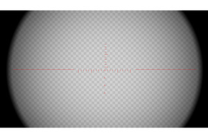 Scope and red scale overlay view