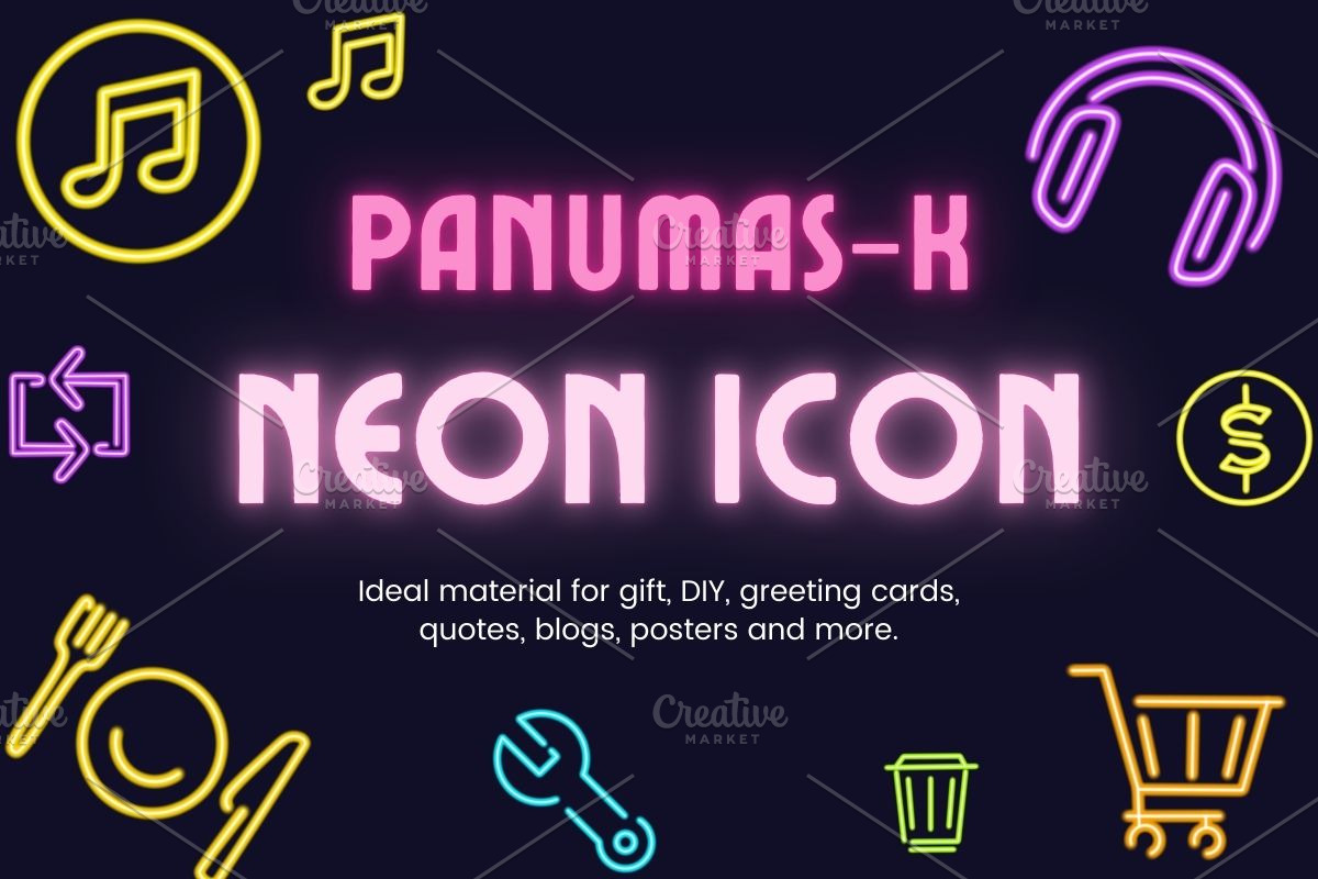 Neon Icon Graphic, a Graphic by PKshop (Photo 1 of 3)