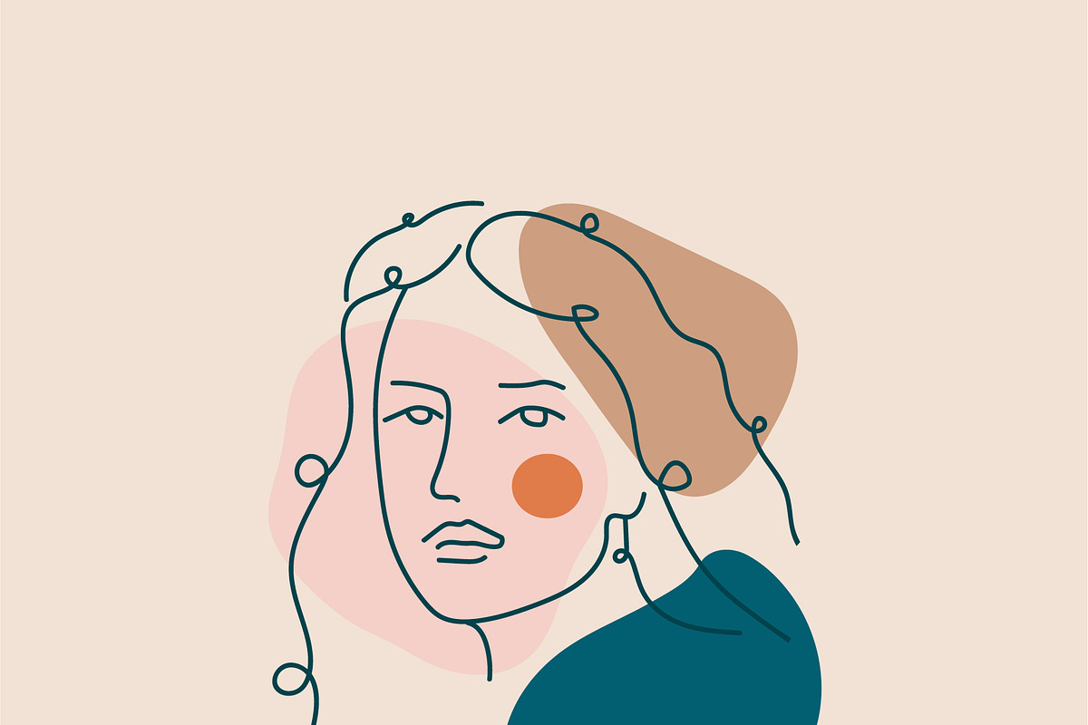 Outline portraits of ladies. Vector, a Decorative Illustration by Mary P (Photo 2 of 5)