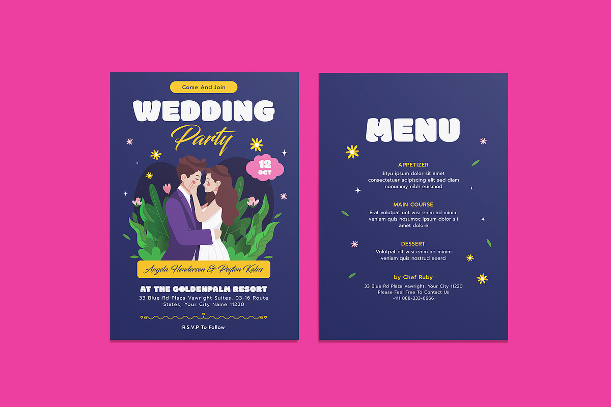 Paradox Wedding Invitation Template, an Invitation Template by iDoodle Studio (Photo 1 of 4)
