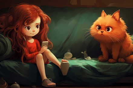 girl with a cat, a Photo by Pictures for you!!!!!!!!!