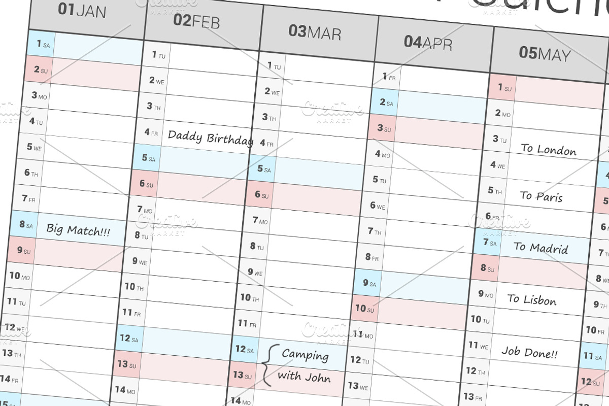 Calendar 2022 Planner Simple Style, a Stationery Template by WORAKAMON Design Studio (Photo 2 of 5)