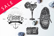 Vintage summer badges, a Branding & Logo Template by iriskana (Thumbnail 1 of 4)