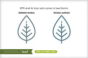 Minimal leaf icons, an Outline Icon by Picture Window (Thumbnail 4 of 5)