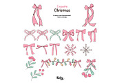 Coquette Pink Christmas Clipart, a Seasonal Illustration by KisbyArt (Thumbnail 8 of 10)