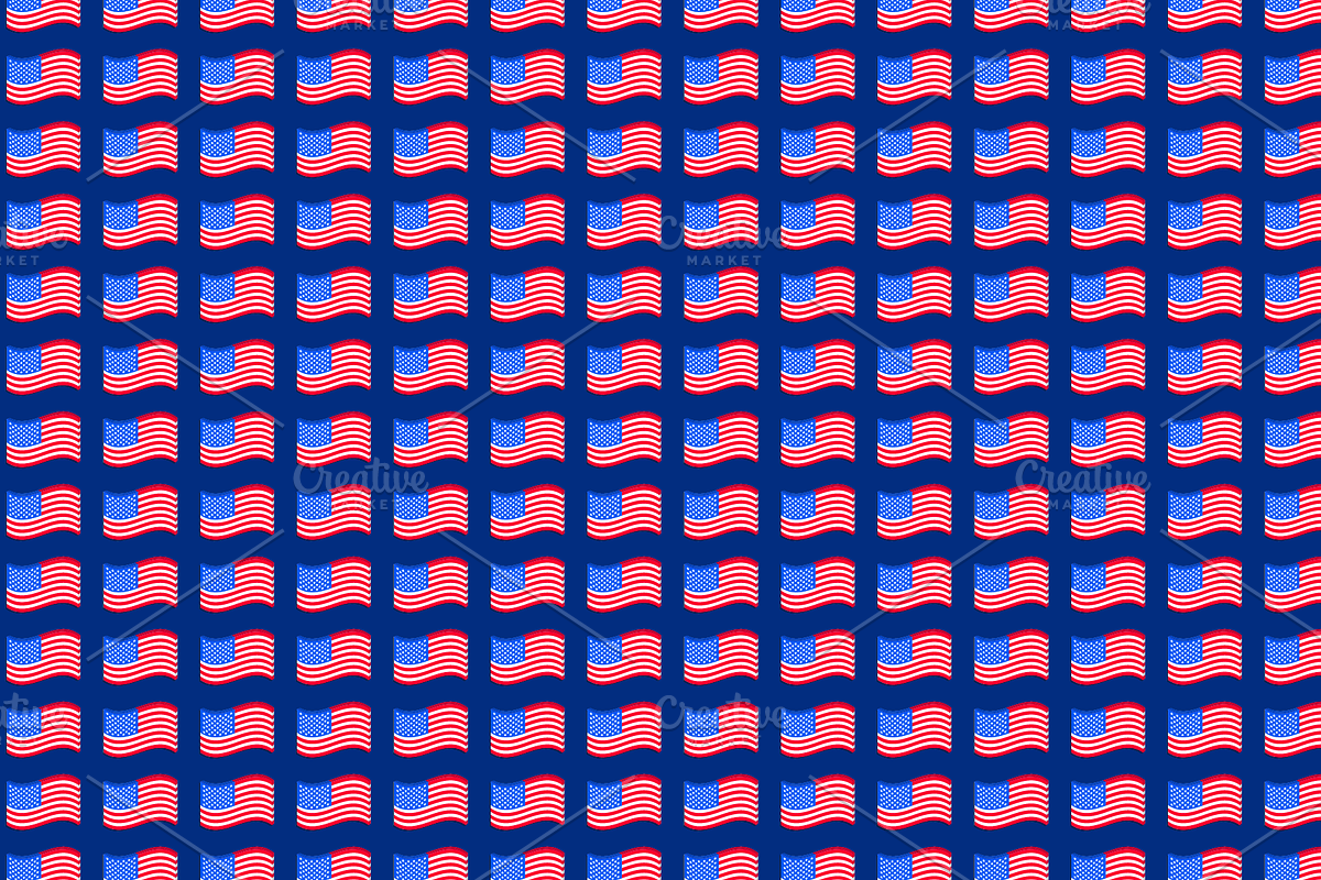 Seamless American Flag Pattern, a Pattern Graphic by Queen of Infographics (Photo 2 of 2)