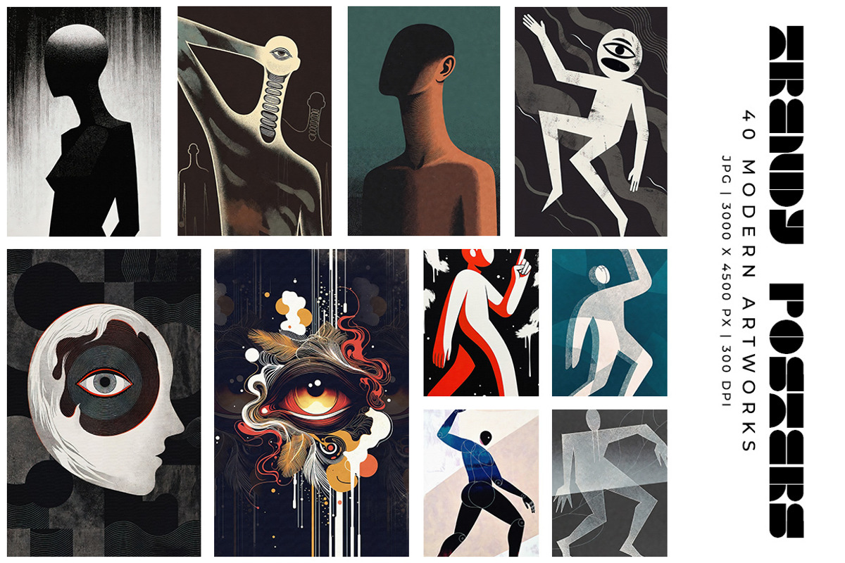 Trendy Modern Art Posters, a Decorative Illustration by Digital Art Creations (Photo 3 of 10)