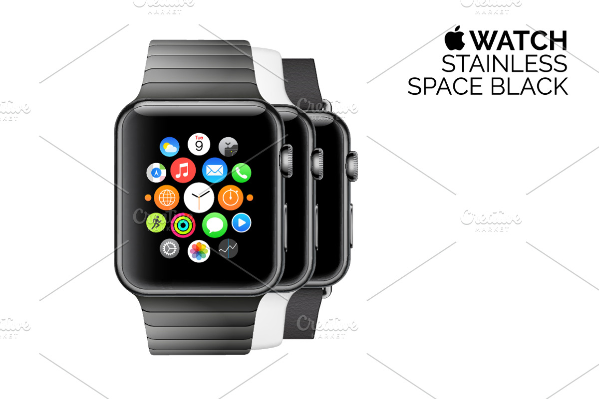 Best vector Apple Watch(full)+ BONUS, a Product Mockup by voin_Sveta (Photo 5 of 7)