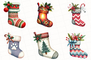 Christmas Stoking Clipart, an Illustration by OK Design (Thumbnail 2 of 5)