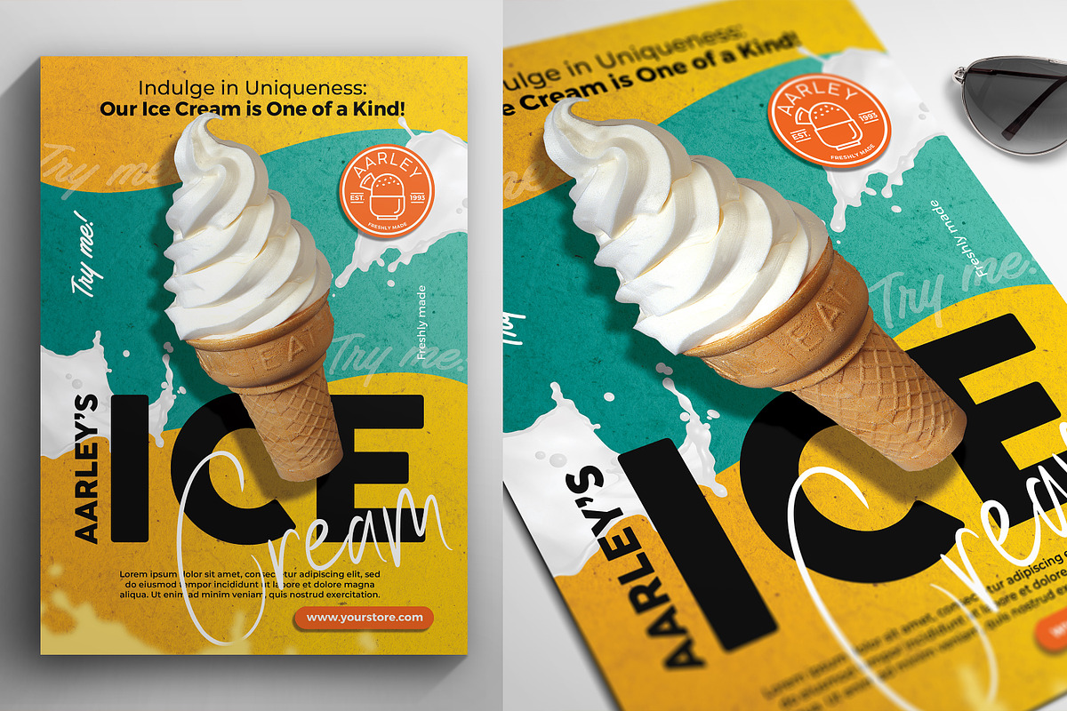 Ice Cream Flyer, a Flyer Template by Aarley Kaiven (Photo 1 of 2)