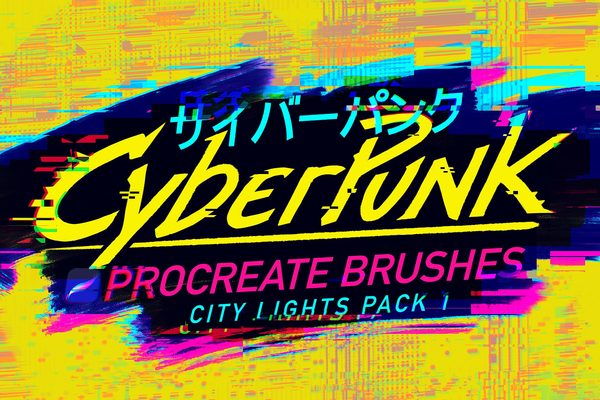 30 CyberPunk Procreate Brushes!, a Brushes & More by Hello Trilly (Photo 1 of 6)
