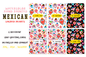 Mexican Hearts Hand-painted