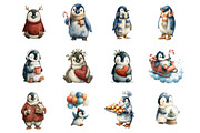 Cute Christmas Penguin Clipart, a Graphic by CitraGraphics (Thumbnail 3 of 4)
