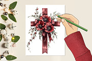 Spring Floral Cross Coquette Bow Cli, an Illustration by RobertsArt (Thumbnail 6 of 7)