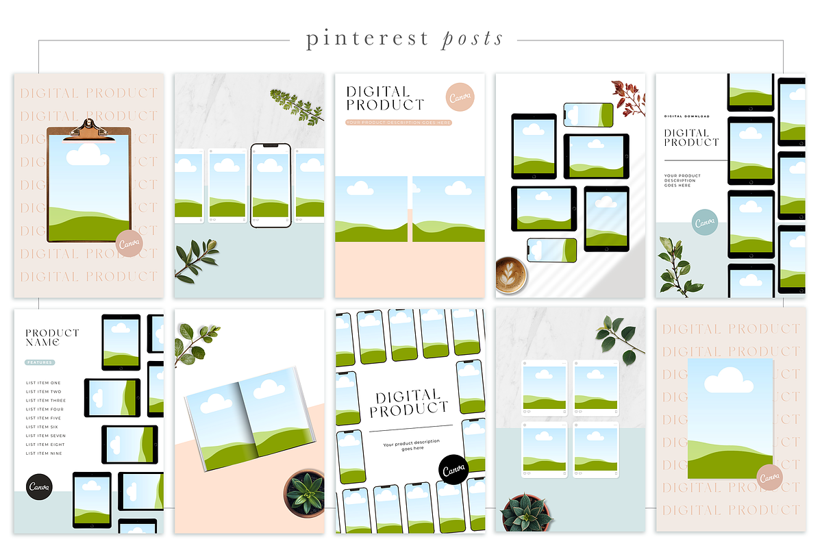 Canva Digital Product Mockups, a Marketing Template by Marigold Studios (Photo 11 of 11)